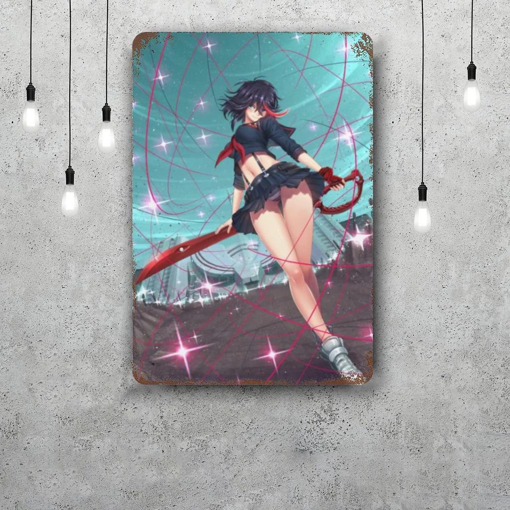 ryuko matoi Retro Vintage Tin Sign Poster Decorative Plaque Metal Plate Wall Decor