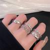Octagram Zircon Stacked Open Ring Flower Simple Fashion Personality High Irregular Ring