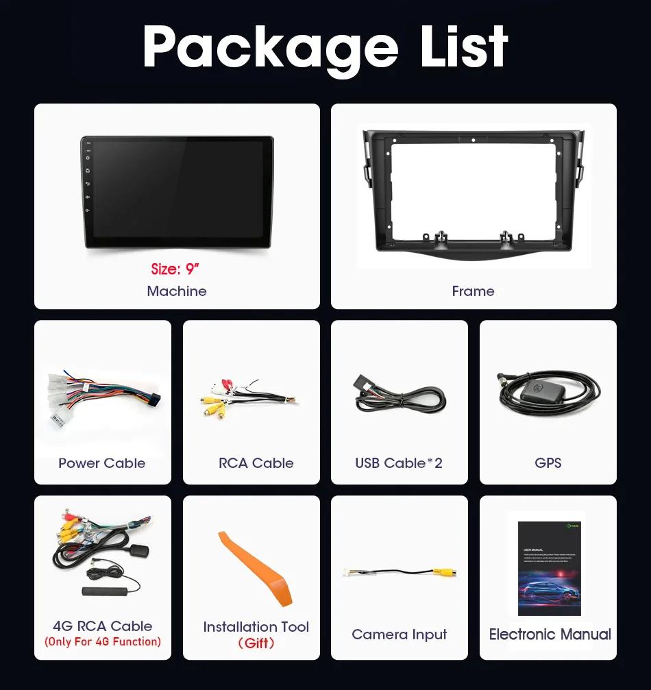 Android 14 Bluetooth Wireless CarPlay For Toyota RAV4 2007-2011 Touch Screen Stereo Car Radio Multimedia Navigation Head Unit