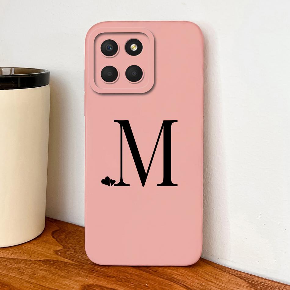 For Honor X8 X8A X8B X8C Case Simple Heart Letters Full Protection Phone Cases For Honor X 8 5G Soft Liquid Silicone Back Covers