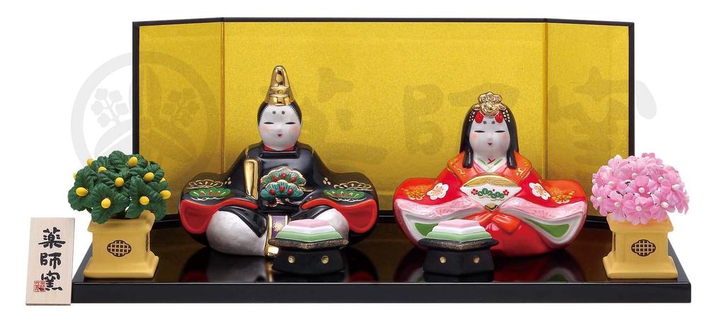 Yakushi Kiln Doll Festival Hina Dolls, Colorful Painting, Prince and Princess Decorative Dolls (Maki-e Style)