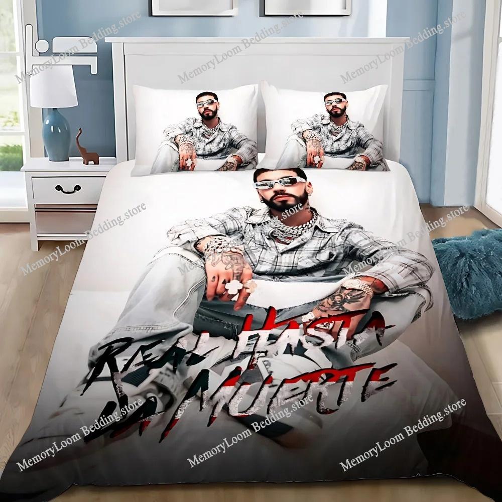 Copripiumino Federa Set Biancheria da Letto Anuel AA Real Hasta La Muerte Adulto Bambino Ragazza Decorazione Camera da Letto Regalo per Bambini Singolo Matrimoniale
