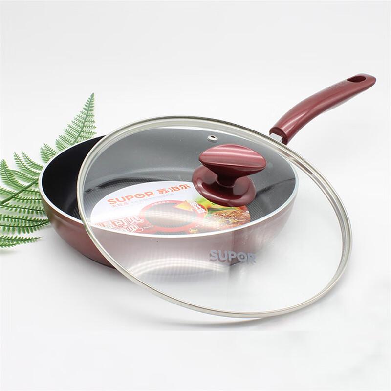 Supor 26cm Red Dot Non-stick Frying Pan with Glass Lid