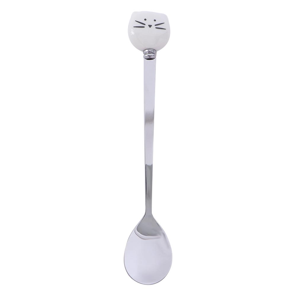 

Kitchen Home Stainless Steel Cute Animals Cartoon Stirring Tool Cat Dessert Spoon Tea Spoons Coffee Stirrer