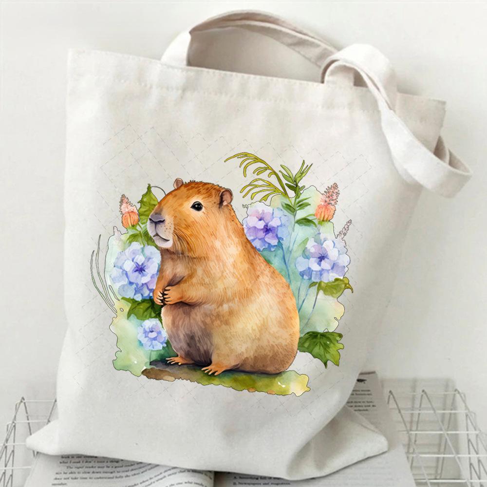 

Веселая мультяшная холщовая сумка для хранения, большая вместимость, на плечо, женская сумка для покупок, экологичная сумка No specification