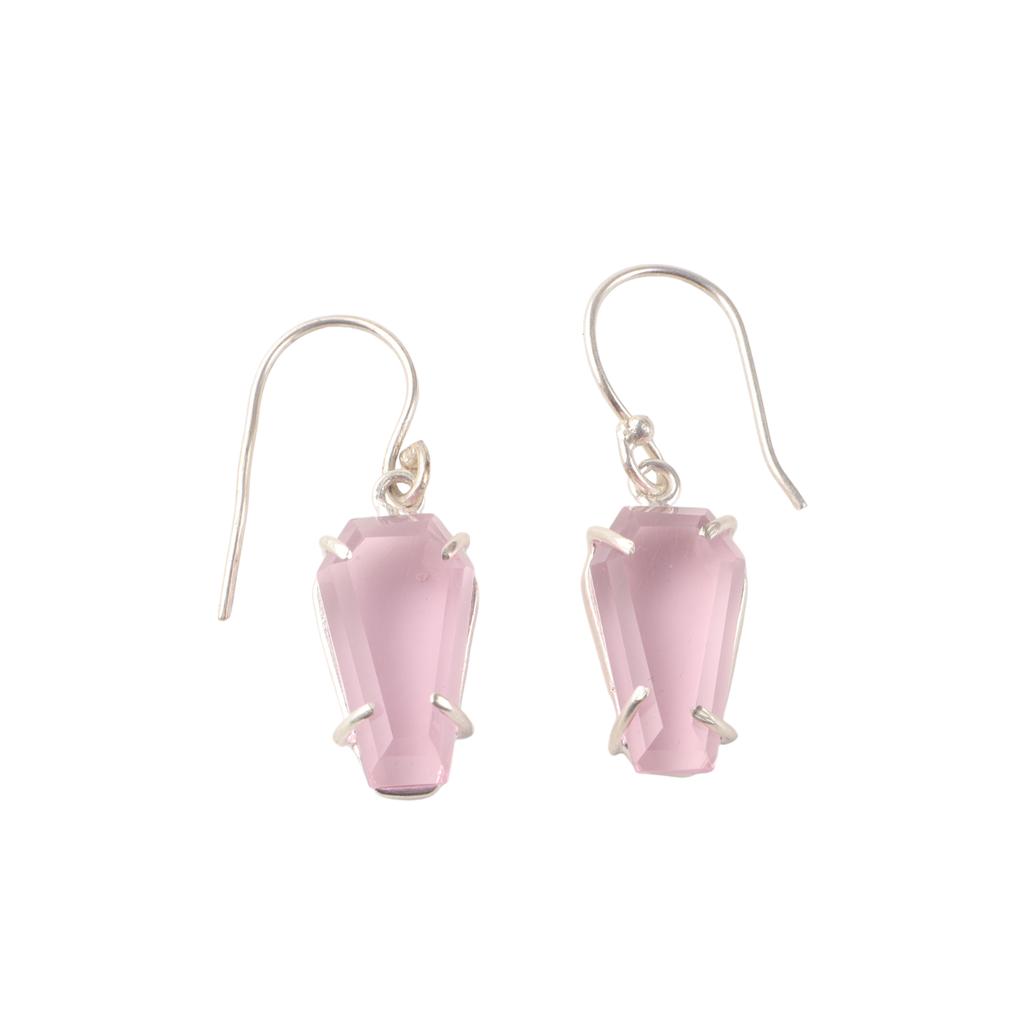 Morganite Gemstone 925 Sterling Silver Jewelry Handcrafted Dangle Earrings 1.48" EE-130-5