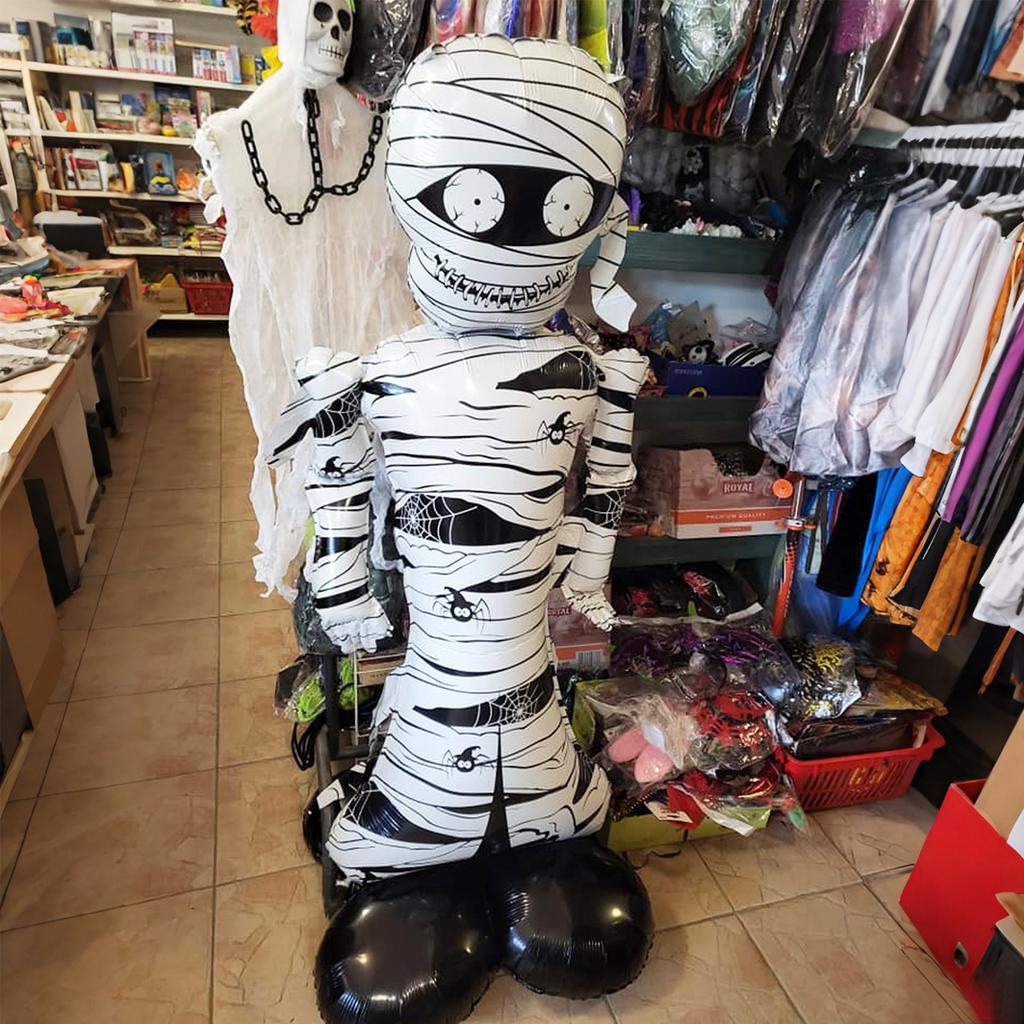 1pc Standing Large Mummy Foil Balloon, Horror Theme Props, Suitable for Halloween Party Decoration, Horror Theme, Ghost Party