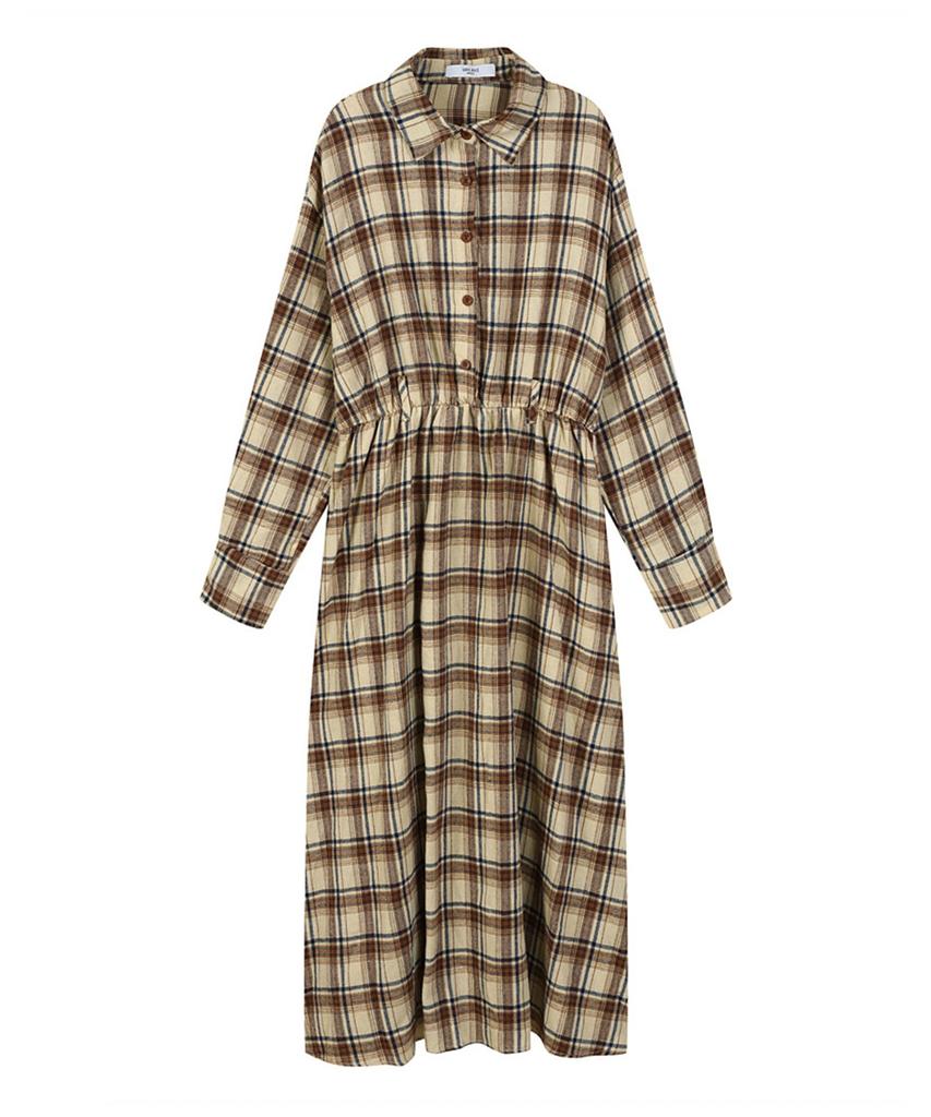 VANAKE Check Pattern Shirt Dress_Vb3Zopug02A