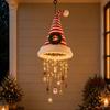 LED Santa Hat Hanging Light Christmas Hat Pendant Lamp with Tassel Bell Star Ornaments Xmas New Year Party Decoration Light