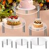 Support à Gâteau Transparent Forme Ronde Acrylique Anniversaire Cupcake Dessert Support Porte Gâteau Makaron Présentoir Matériel de Fête