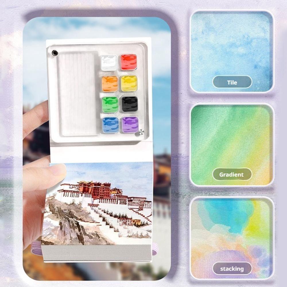 8/12 Grid Watercolor Paint Palette Set Acrylic Travel Painting Tray Kit Empty Paint Box  Artist