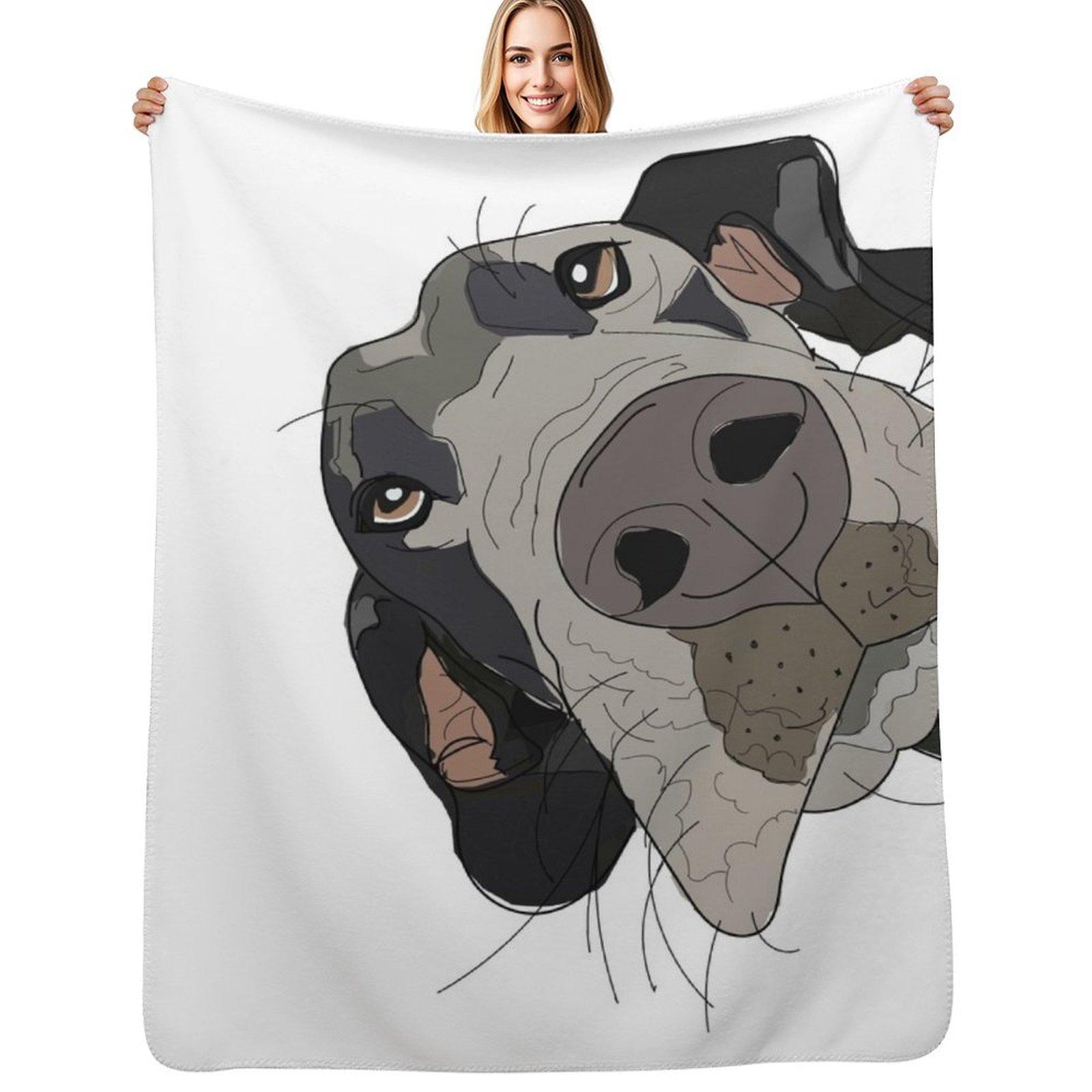 Great Dane In Your Face Dog Throw Blanket Stylish Couch Blanket for Home Living Room 102x76cm(40x30in)