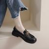 Mocassini platform da donna 2025 nuova primavera a un pedale retrò scarpe piccole in pelle stile college tacco spesso suola morbida scarpe singole donna
