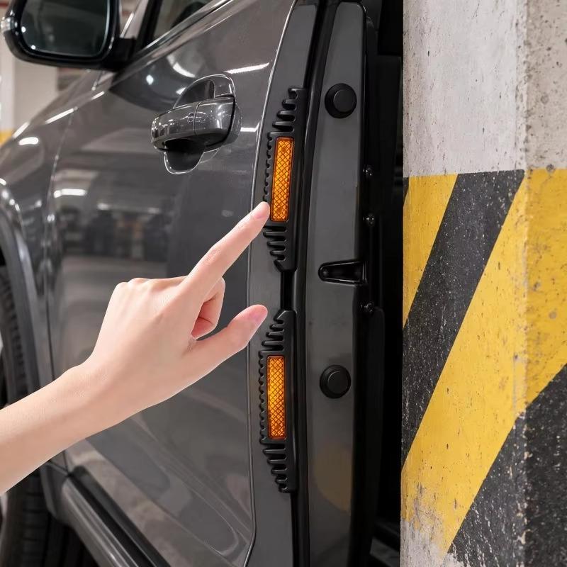 2x Bumper Crash Door Edge Guard Mouldings Reflector Sticker Anti Collision Decorative Car Door Scratch Protector Reflective