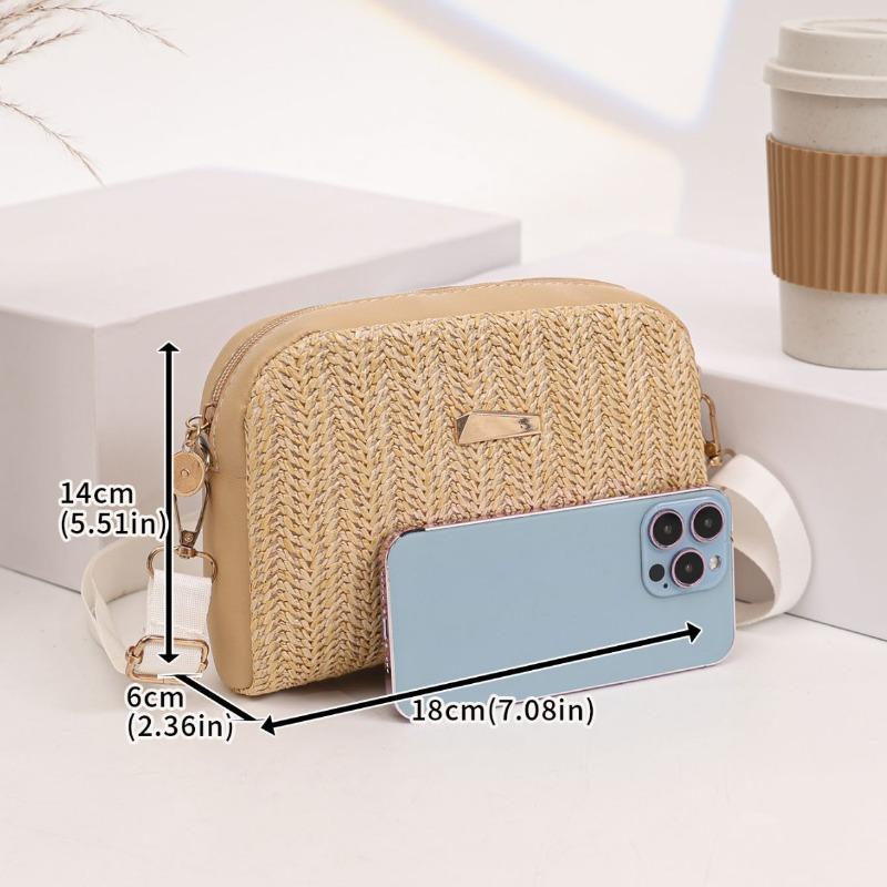 New Fashion Shoulder Crossbody Straw Bag Casual Trend Women's Bag Pastoral Woven Bag Ladies