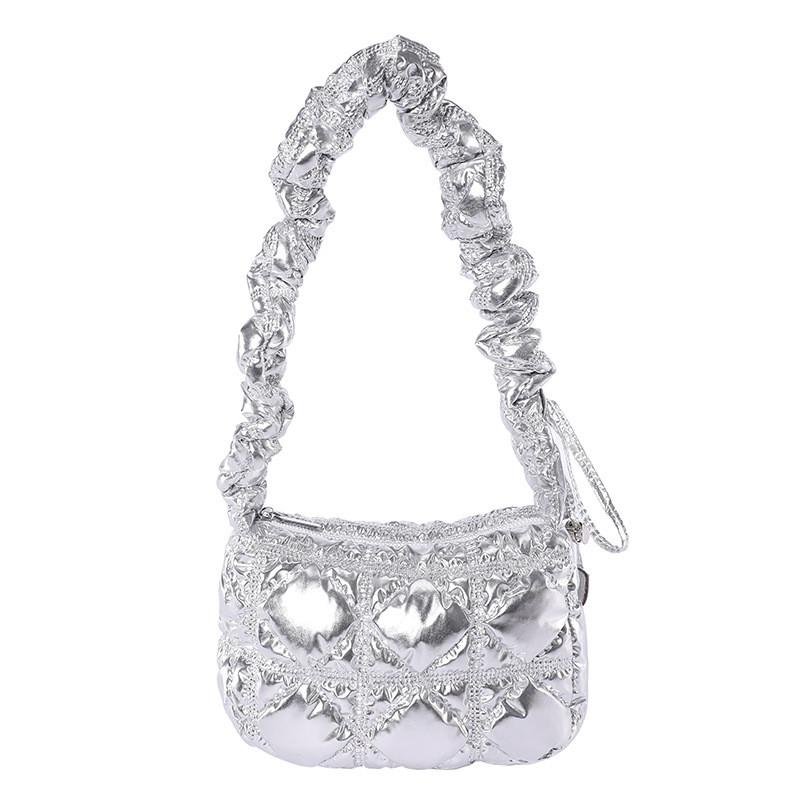 Cotton Shoulder Bag For Women Waterdrop Style With Zipper Closure For Casual Outings
