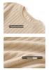 Women's Pure Cashmere Vertical Stripe Hollow Round Neck Sweater - Autumn/Winter 12-gauge Single-ply