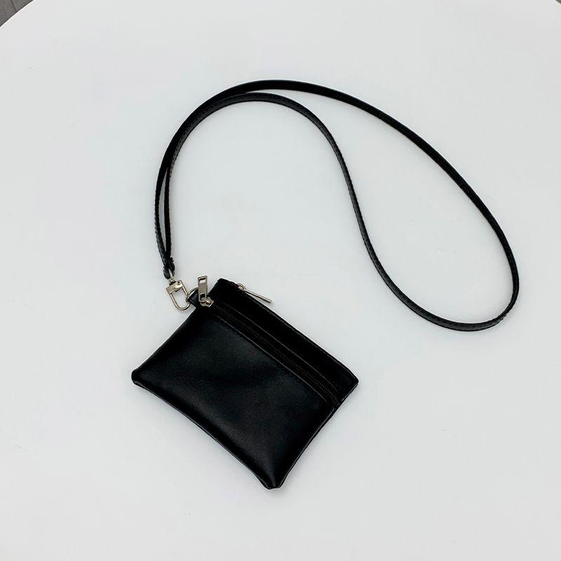 

Подвесной кошелек для монет на шею Женский Новинка Малый Универсальный Портативная Мини-сумка Держатель для карт Минималистичная Сумка для помады, ключей, наушников Black