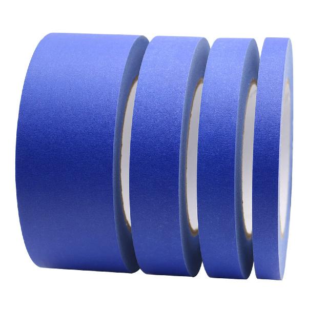 BOMEI PACK 4 Pack Blue Painters Tape, 1/2" 3/4" 1” 2” X 60yds, Multi Size Painting Masking Tape, Clean Release Paper Tape for Home and Office
