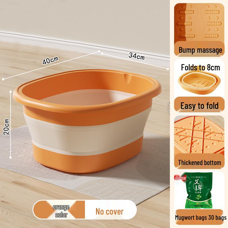 Foldable Portable Foot Bath Basin - Insulated and Over-Calf Design for Home Spa.