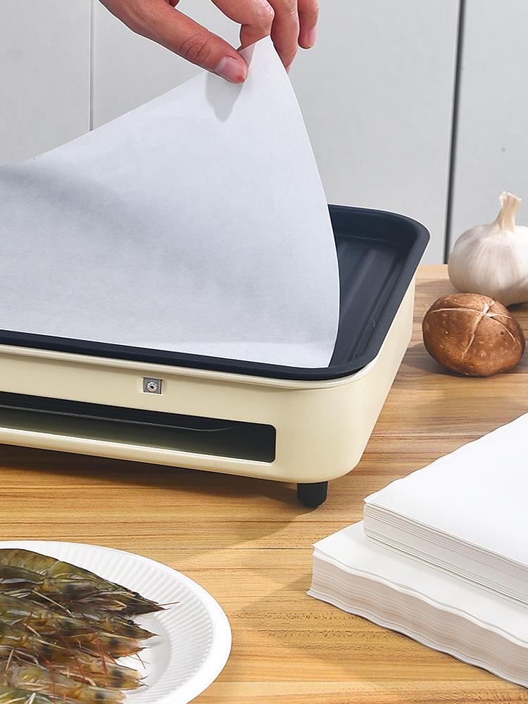 Rectangular Non-Stick Disposable Baking Paper for Oven, Cake, and Barbecue Oil Absorption.