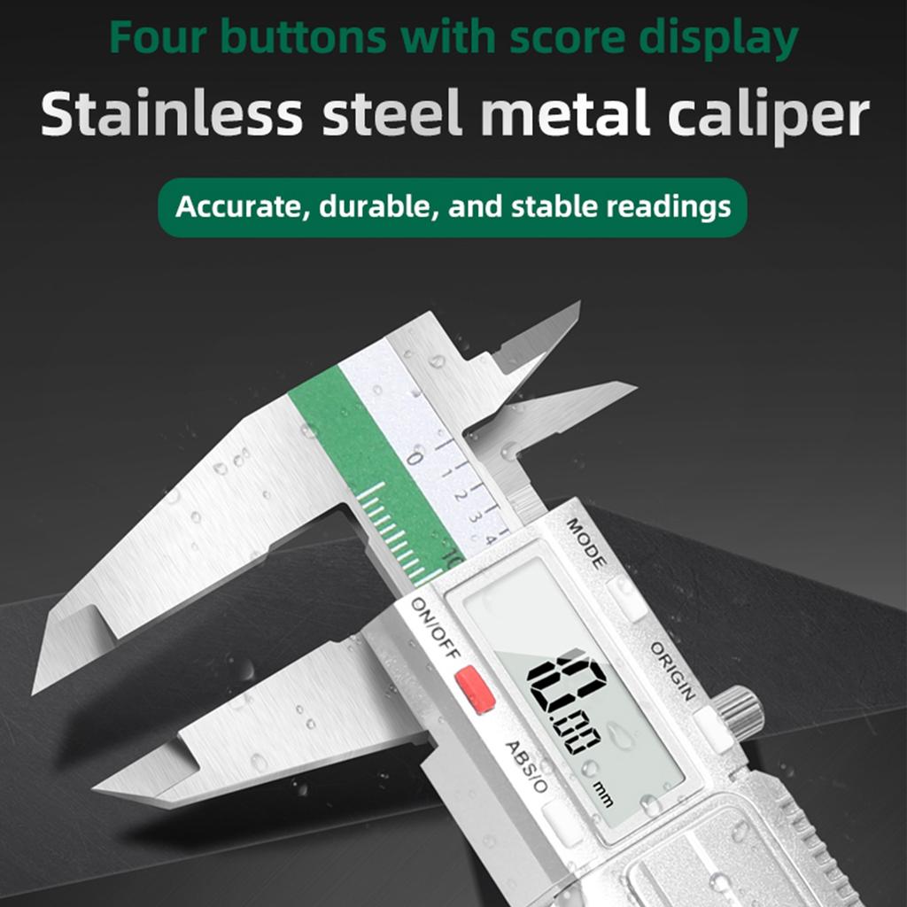 Digital Caliper 0150mm6" Stainless Steel Vernier Caliper with LCD Display, MminchFractions