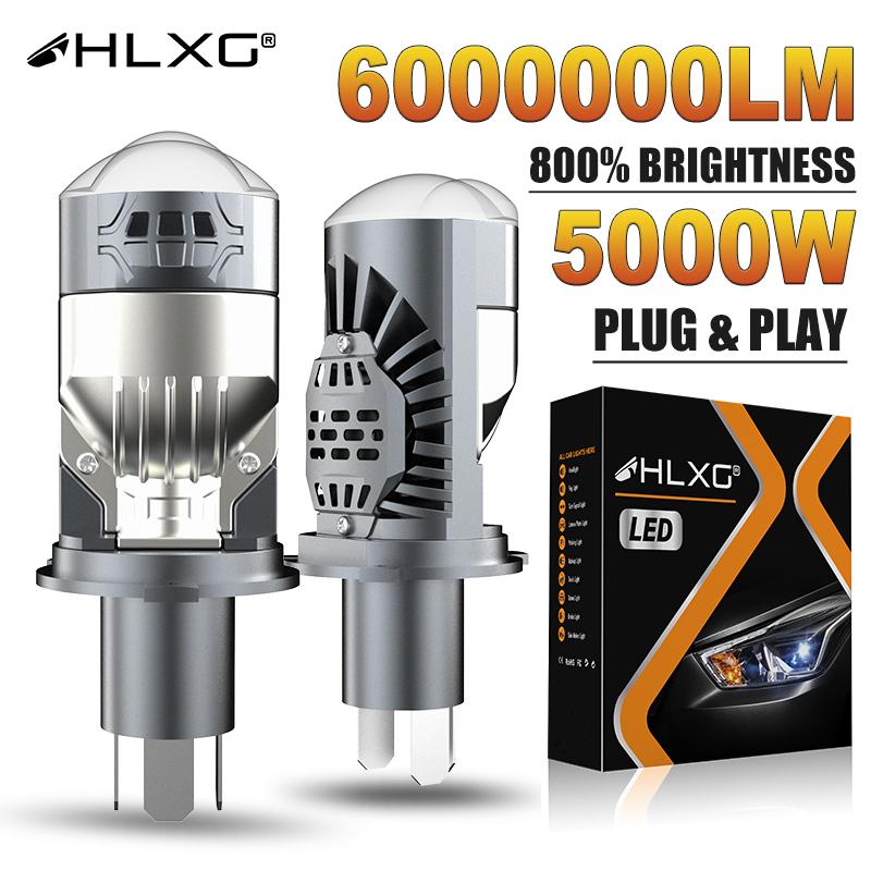 

H4 LED Projector Lens Headlight Car Bulb 6000K Canbus High Low Beam Light Turbo High Power Mini Auto/Moto Lamp Mini Lens LHD 24V Left-Hand Drive
