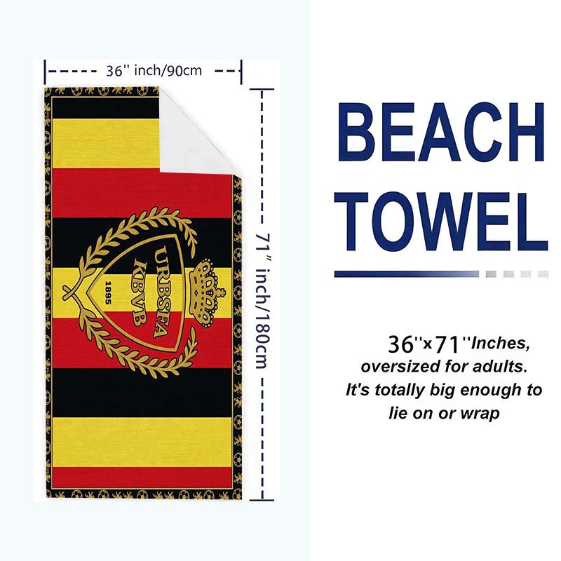 Belgica Print Beach Towel, Large Soft Quick Dry Towel for Beach Camping Swimming