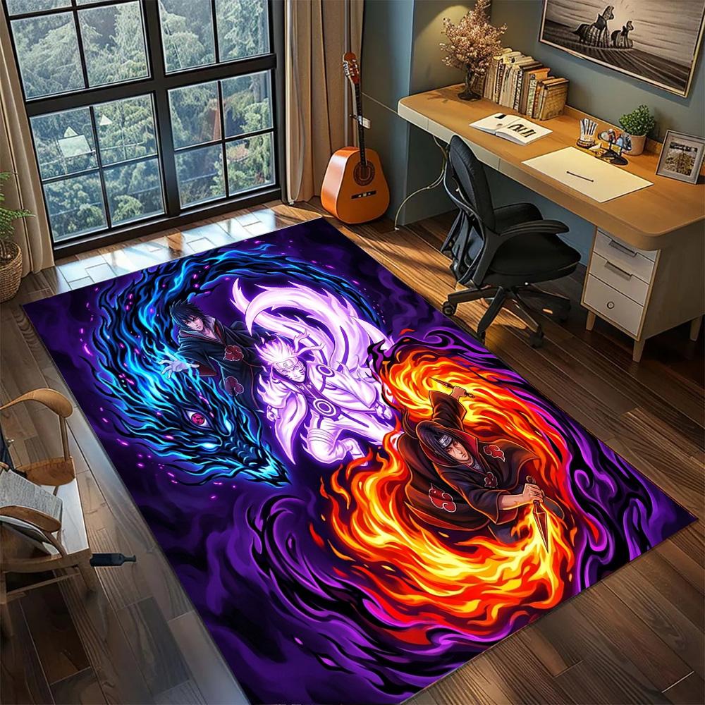 Naruto Washable Gamer Room Large Area Non Slip Floor Mat Rug Carpet Bedroom Home Decor.-TING