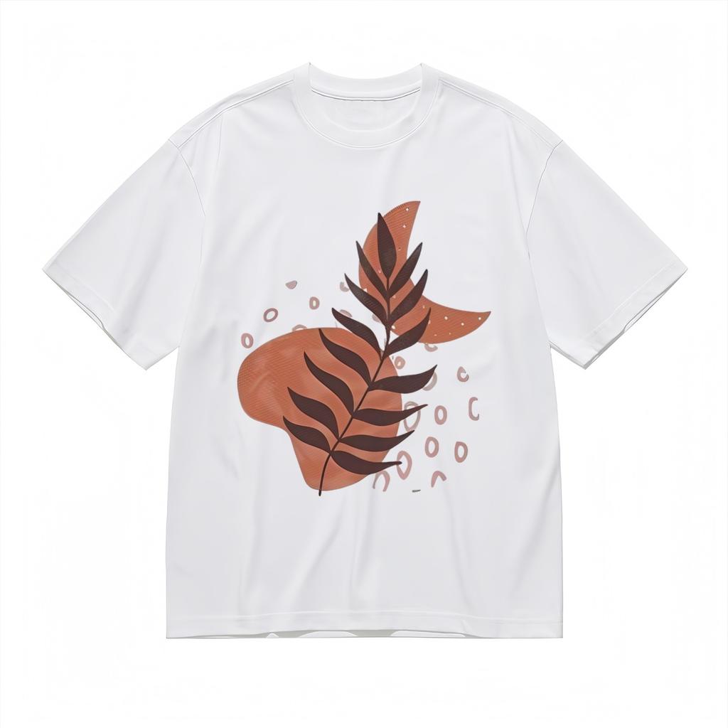 Women's Comfortable Slight Stretch Classic T-Shirt Mens Womens Tees Top Foliage Abstract Pattern Tee