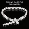 Ladies' Elastic Rhinestone Waist Chain Thin Drawstring Belt Fashion Pearl Waist Belt  For Women