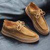 2793 äkta läder retro herrskor brittiska enfärgade enkla och mångsidiga anti-velour kohud handsydda fritidsskor läderskor