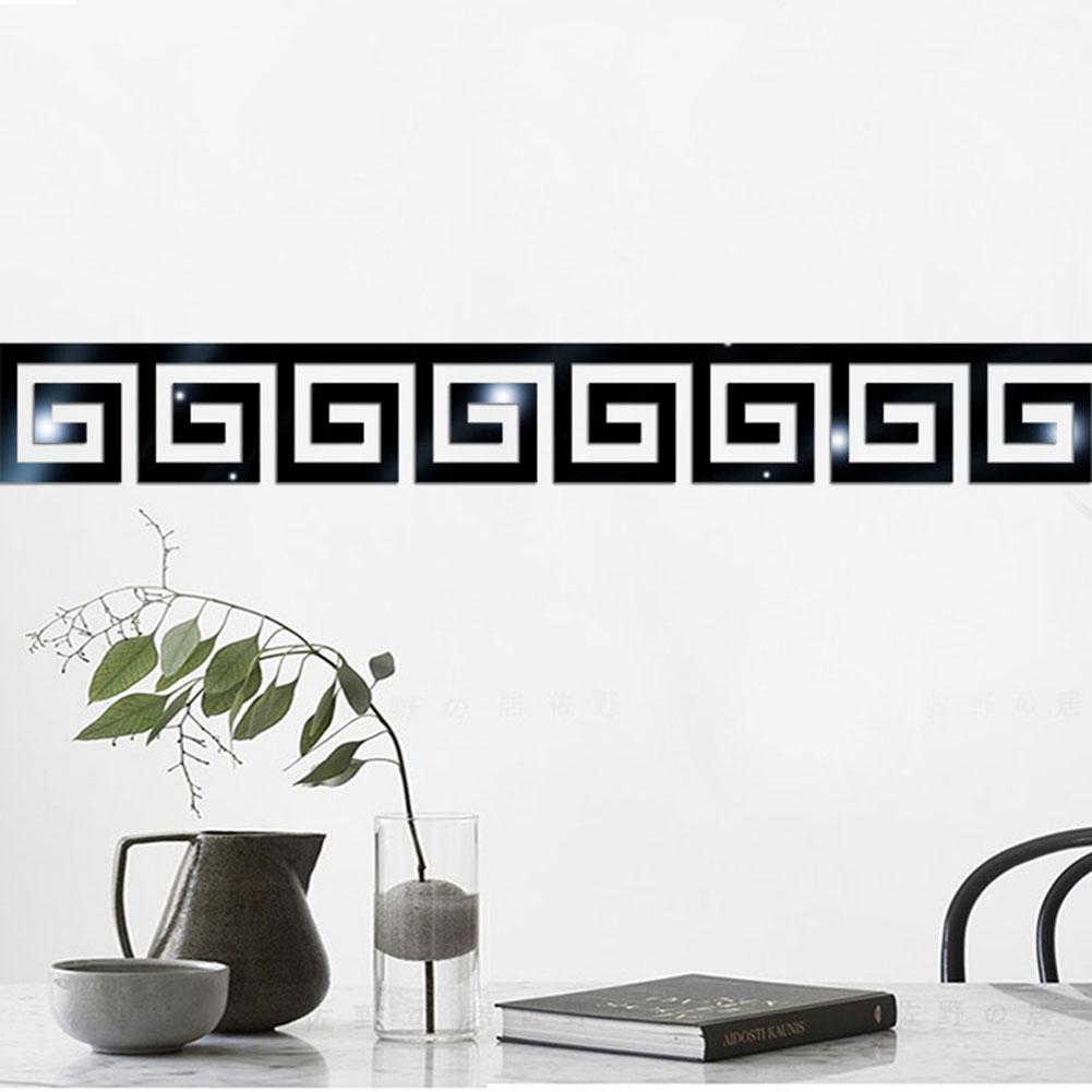Mirror Waist Line Edge Strip Decal Wall Sticker  TV Background Home Decor