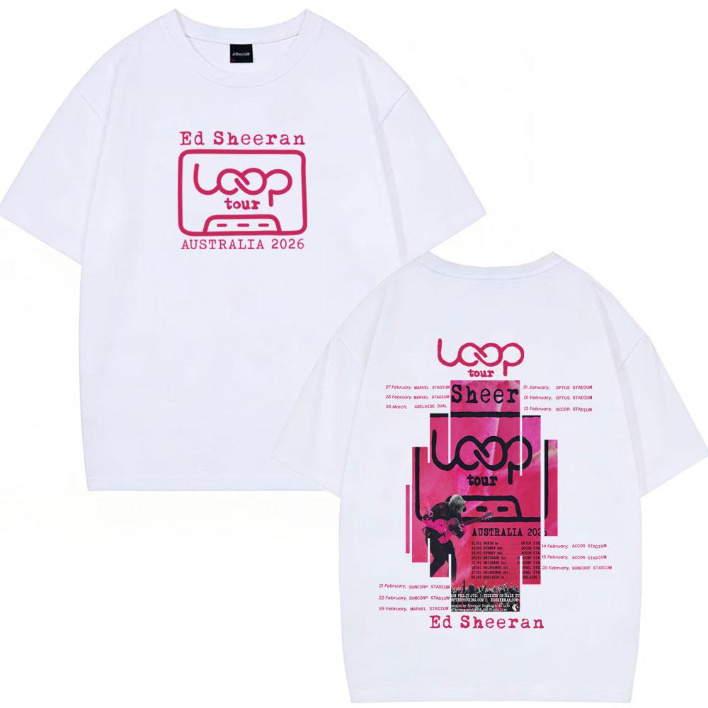 Ed Sheeran Loop Tour Australia 2026 Merch Tshirts Men Women Aesthetic Trend Fashion Tshirt Hip Hop Cotton Oversized T Shirts