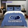 Memphis Grizzlies Blau Geist Stärke Dreiteiliges Set(1 Bettbezug + 2 Kissenbezüge, ohne Füllung)Weihnachts-Geburtstagsgeschenk Bettwäsche-Set