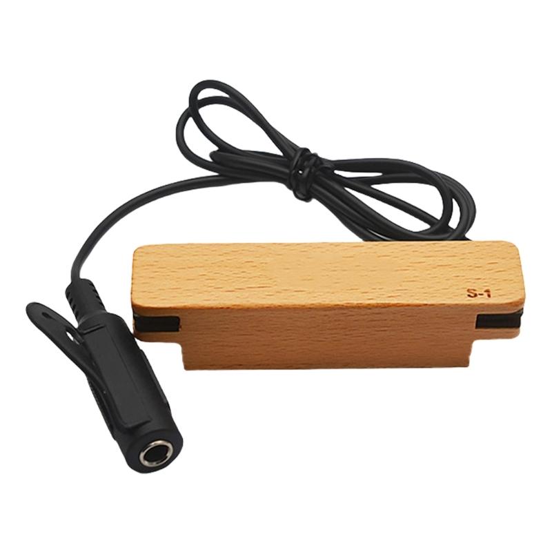 Folk Guitar Pickup Passive Magnetic Pickup Wood Texture Soundhole Pickup Perfect for Folk Guitars Easy Installation