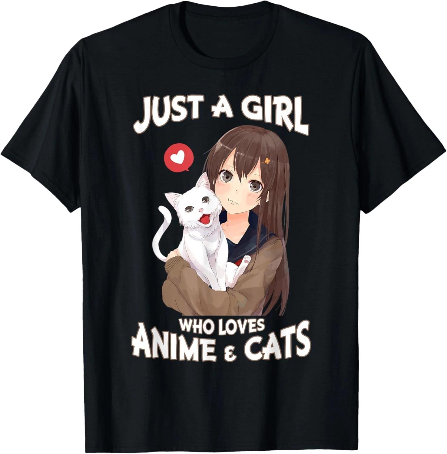 

Just A Girl Who Loves Anime _ Cats Cute Gifts for Teen Girls Gift Unisex T-Shirt 2XL