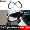 For Toyota Camry 70 2018- 2024 2025 Carbon Fiber Rearview Mirror Eyebrow Sun Visor Rain Shield Cover Trim Car Accessories