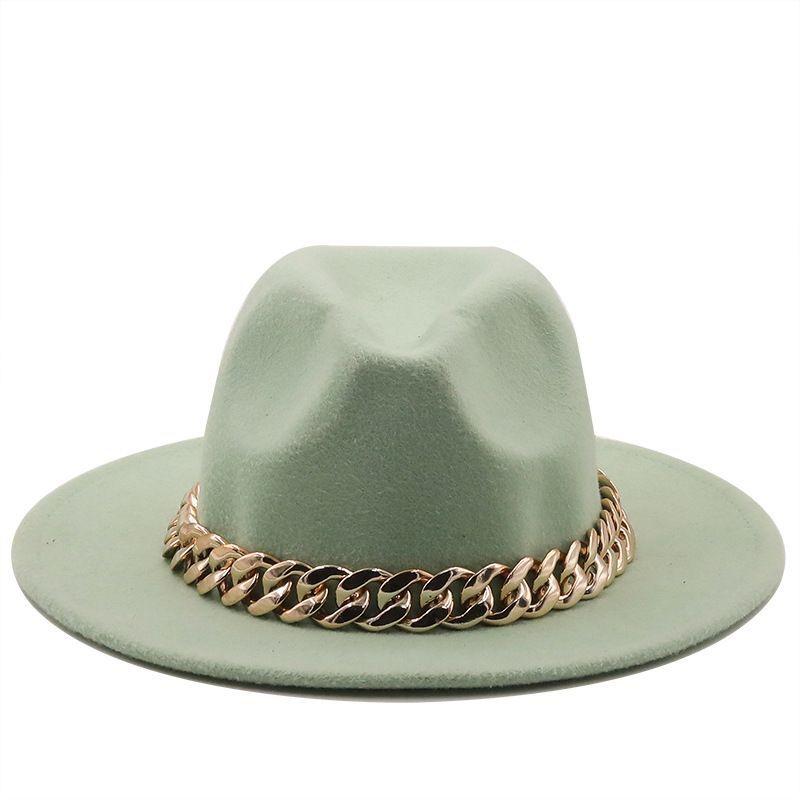 Winter Men's Woolen Jazz Hat New Large Eave Hat Fashionable Flat Brimmed Top Hat
