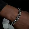 Simple Silver Color Stainless Steel Raw Cuban Chain Bracelet For Men Hip Hop Punk Street Jewelry Women's Gift Accessories
