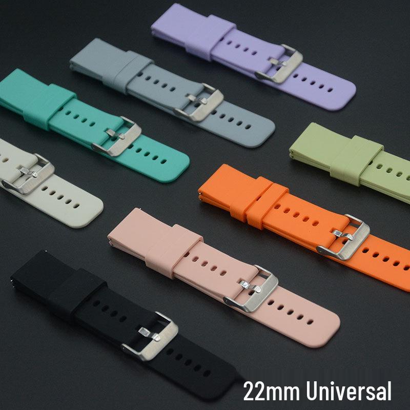 22mm Silicone Quick Release Watch Band for Huawei & Samsung - Universal Fit, High-End Flat Mouth Design