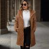 New Women's Fleece Coat Oversized Hooded Zipper Warm Outerwear Autumn Winter  for Europe America