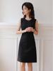 Mei Daiqian Women's Sleeveless Round Neck Midi Vest Dress - Slimming, Drapey, Professional Summer Wear