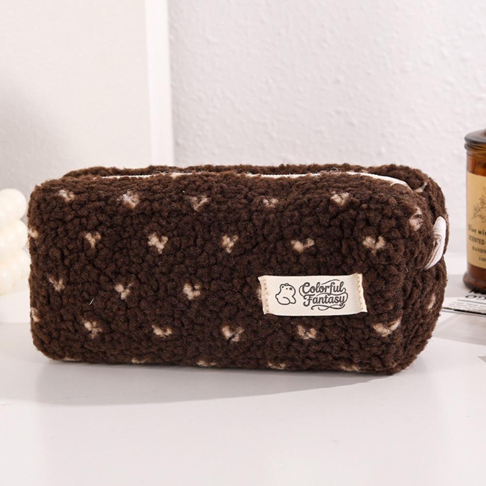 Plush Pen Bag Polka Dot Stationery Pouch New Stationery Storage Bag Back To School