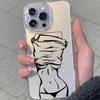 Line Girl for Apple 16promax Glitter Soft Shell 14 15 New Big Hole 15pro Cartoon 11 12