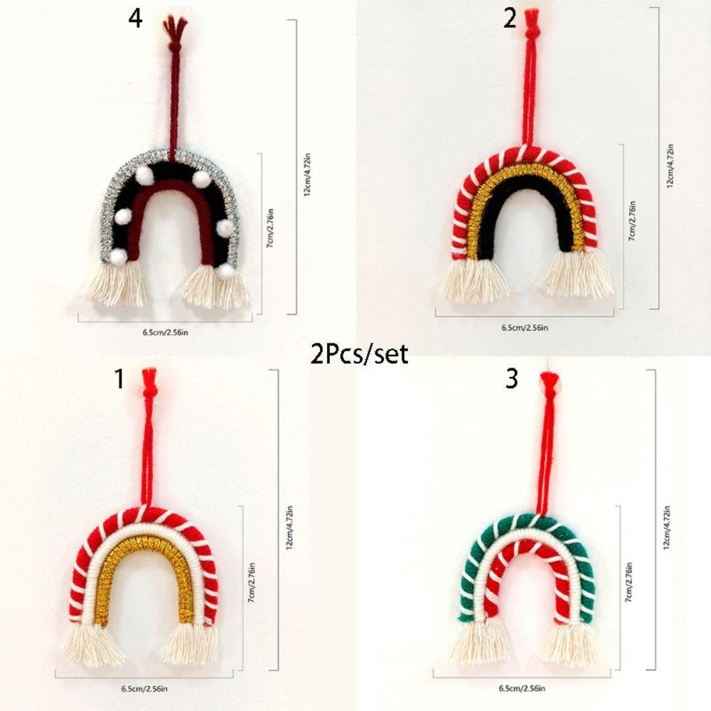 Nordic Woven Glitter Rainbow Pendant Cartoon Boho Tassels Tapestry  Holiday Decor