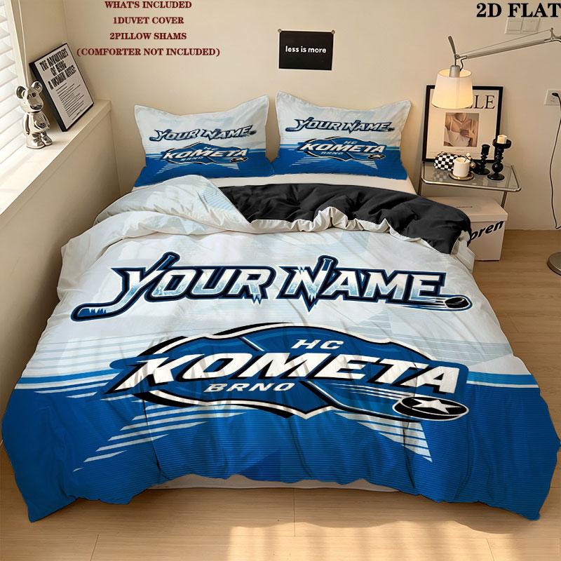 Hc Kometa Brno Jersey Custom Name Pattern Bedding Quilt Set Quilt Cover Pillowcase Home Gift(1 * duvet cover + 2 * pillowcase, without core)