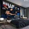 Arazzo da Parete con Nome Personalizzato Billie Eilish Appeso Estetico alla Parete Coperta in Tessuto Stampato Arazzi Decorativi per Camera da Letto Soggiorno Decorazioni per la Casa
