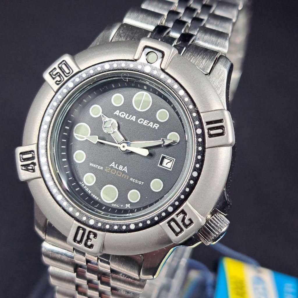 Used ALBA Seiko AQUAGEAR diver's watch dead stock