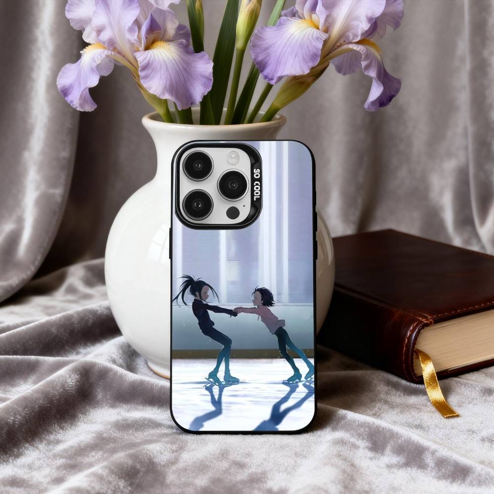 Skating Anime M-Medalist Phone Case For iPhone17,16,15,14,13,12,11 Plus,Pro Max Candy Silver Plated Inside Cover